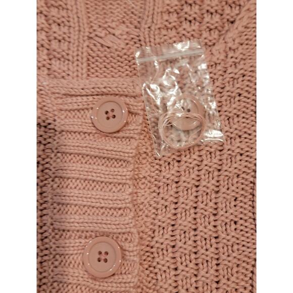 NEW Liz Claiborne NY Mauve Cardigan Women's Long Sleeve Knit Sweater Plus Size - Picture 6 of 11